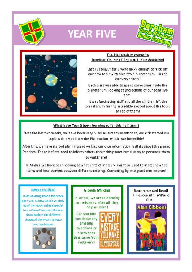 thumbnail of Year 5 Newsletter 25.06.18