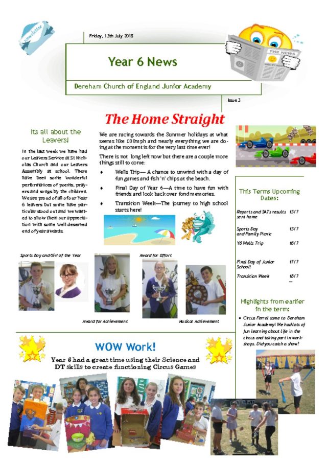 thumbnail of Year 6 Newsletter week commencing 19.07.18