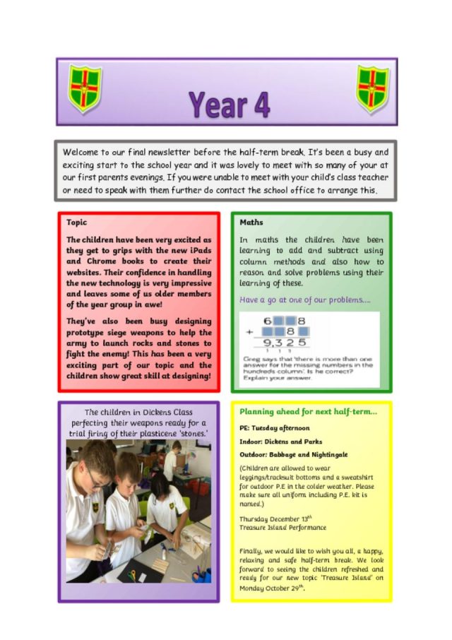 thumbnail of Year 4 newsletter