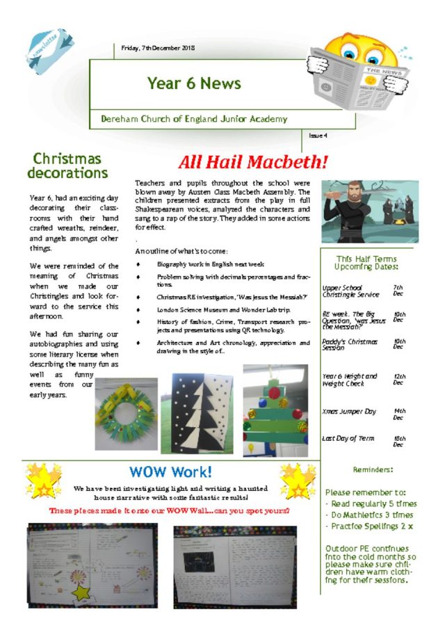 thumbnail of Year 6 Newsletter