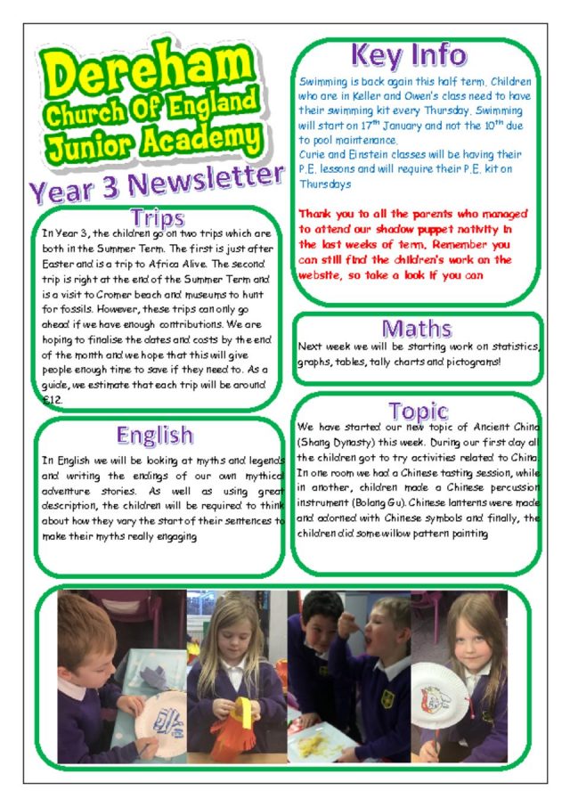 thumbnail of Yr 3 Newsletter Spring 1