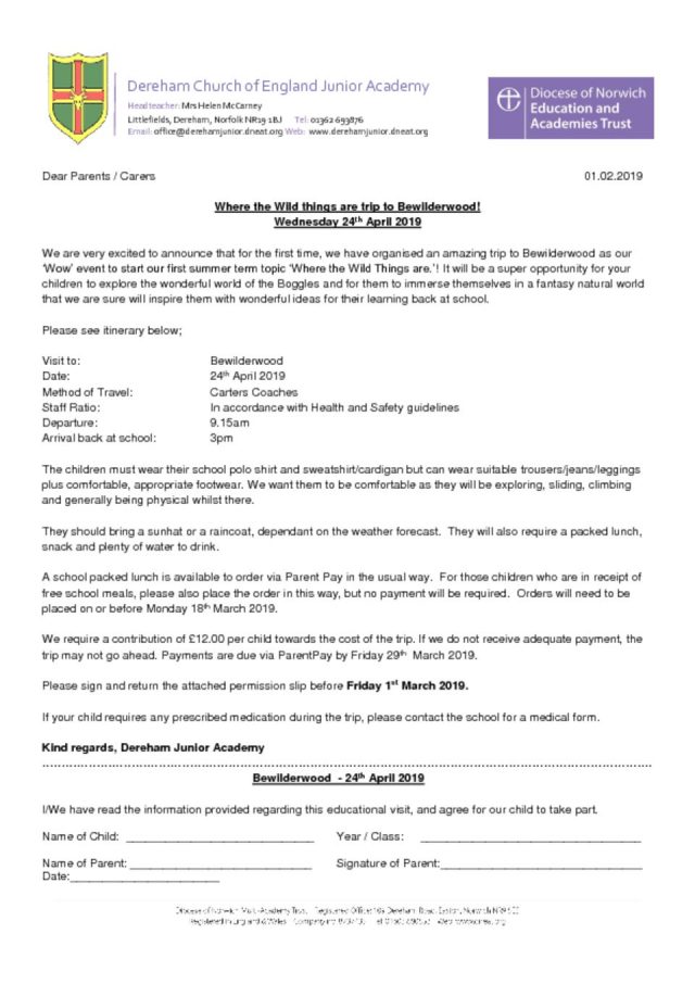 thumbnail of Bewilderwood Trip letter