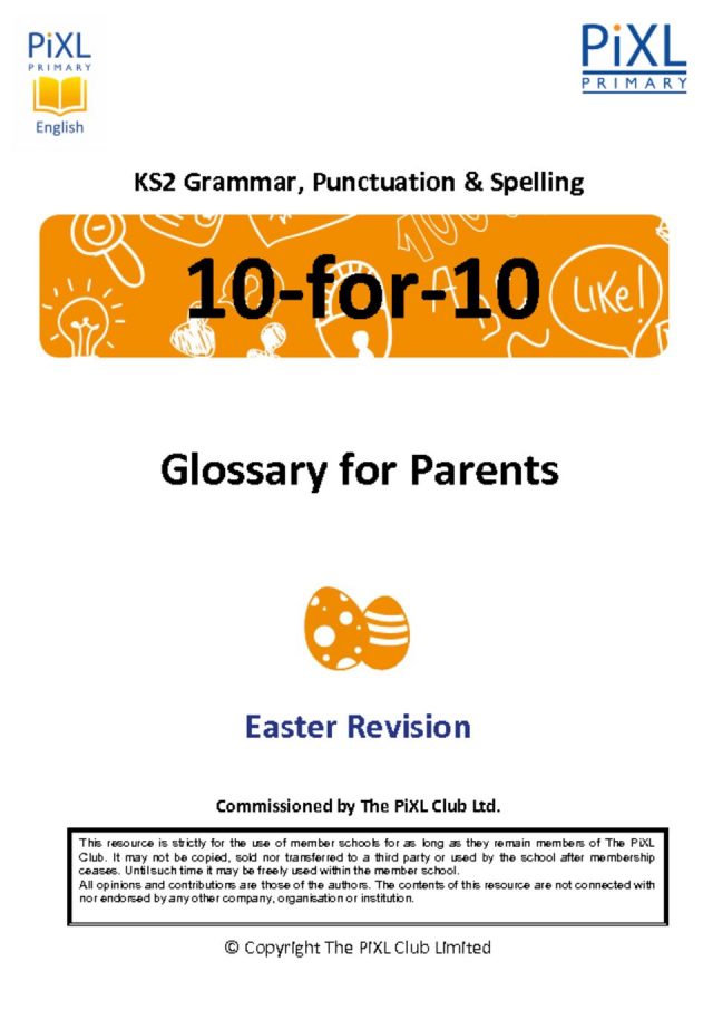thumbnail of Grammar Parent Glossary
