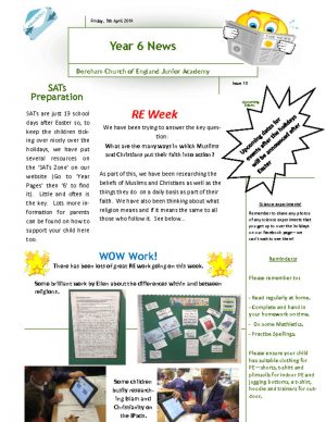 thumbnail of Yr 6 Newsletter 23.04.19