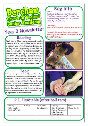 thumbnail of Year 3 Newsletter