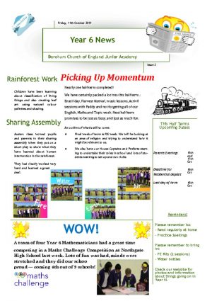 thumbnail of Year 6 Newsletter