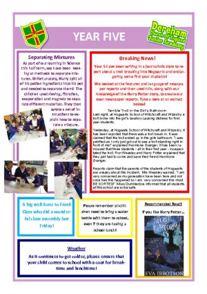 thumbnail of Year 5 Newsletter